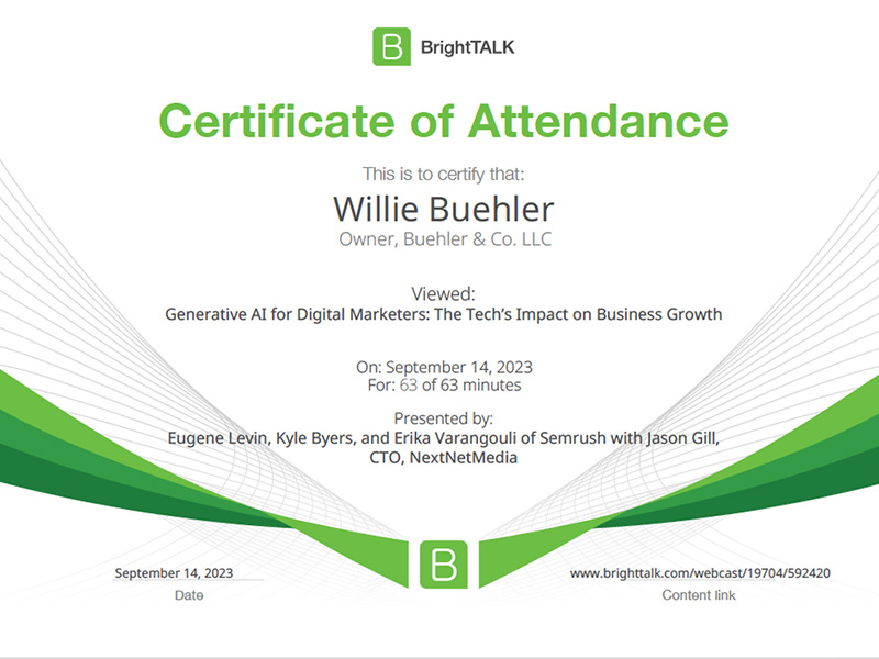 BrightTALK - Generative AI Impact